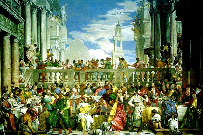 Paolo  Veronese marriage fest at cana France oil painting art